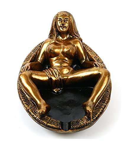 C & S Cigarette Ashtray Vintage Naked Women Resin Statue, Ash Holder for Smokers, Tabletop Smoking