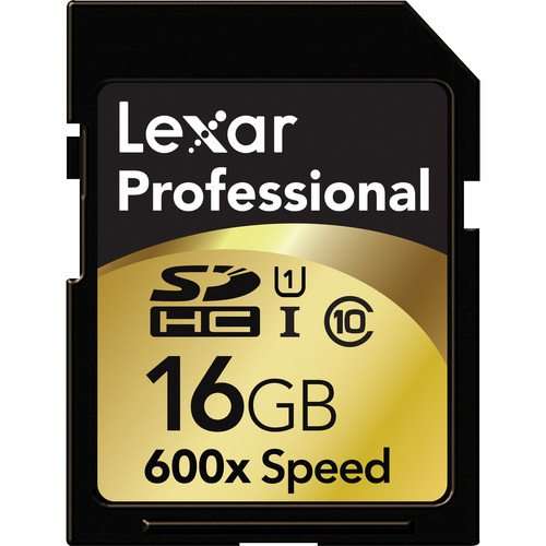 Lexar Professional 600x 16GB SDHC UHS-I Flash Memory Card LSD16GCRBNA600