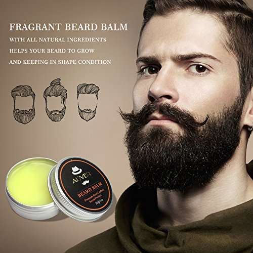 Beard Care Grooming & Trimming Kit 6 in 1 Mens Gifts - Unscented Beard Conditioner Oil, ..