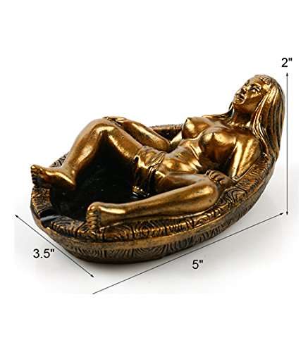 C & S Cigarette Ashtray Vintage Naked Women Resin Statue, Ash Holder for Smokers, Tabletop Smoking