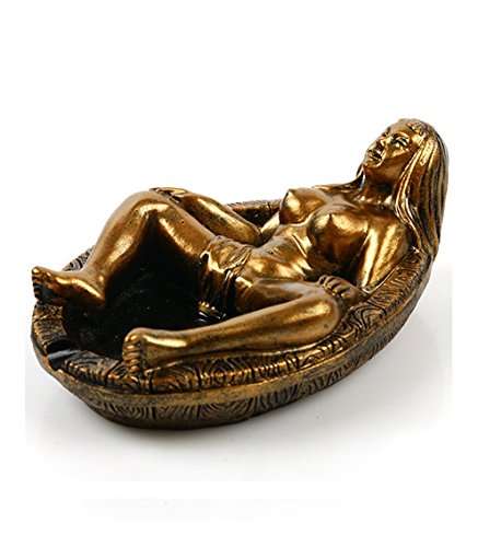 C & S Cigarette Ashtray Vintage Naked Women Resin Statue, Ash Holder for Smokers, Tabletop Smoking