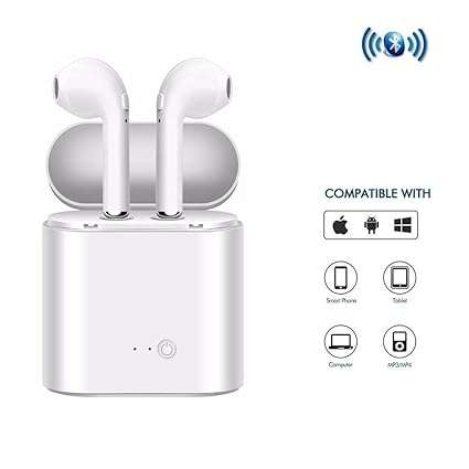 i7 TWS Mini Binaural Bluetooth Earphones Universal Wireless Earbuds - WHITE