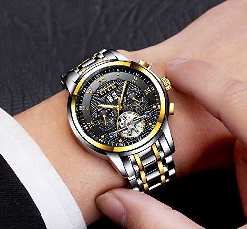 Mens Watches Top Luxury Brand LIGE Fashion Automatic Mechanical Watch Man Waterproof Ful..