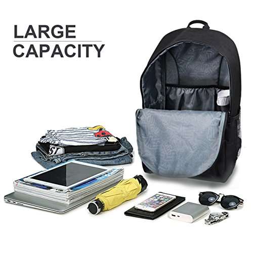 Big Sale! SEEU Fashion School Bag Backpack for Girls Boys, w/ Florescent Mark & Foldable Travel Bac