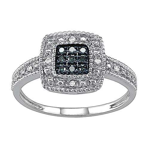 Pipa Bella Blue Real Diamond Ring for Women in 925 Sterling Silver Engagement Wedding an..