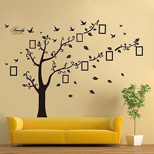 Large Family Tree Wall Decal. Peel & stick vinyl sheet, easy to install & apply history decor mural