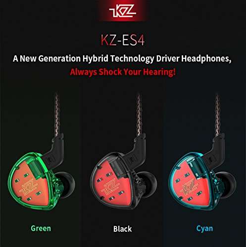Newest KZ ES4 in Ear Monitors Armature and Dynamic Hybrid Headset Ear Earphone Earbuds HiFi B..