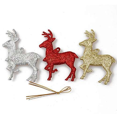 50 Christmas Tree Ornaments - Holiday home hanging Dcor Decorations, Ornament Set Includes Balls,