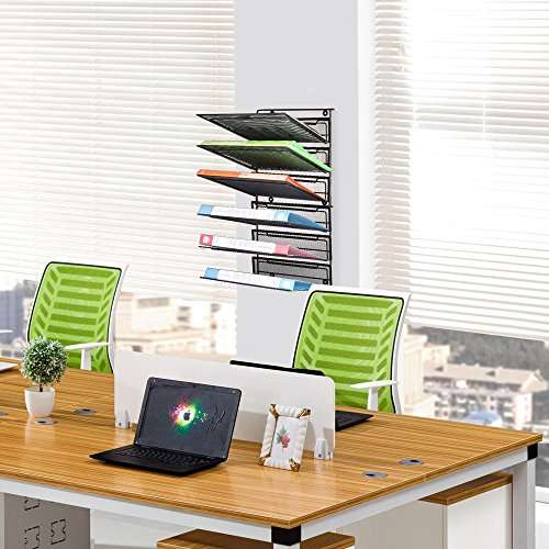 SamStar 6 Tier Hanging Wall File Holder Organizer, Legal / Letter Size, Metal Mesh Document Holder