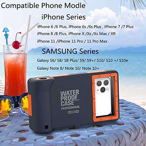 Diving Phone Case for iPhone Samsung, Professional Underwater Photography Housings Case with Lany...