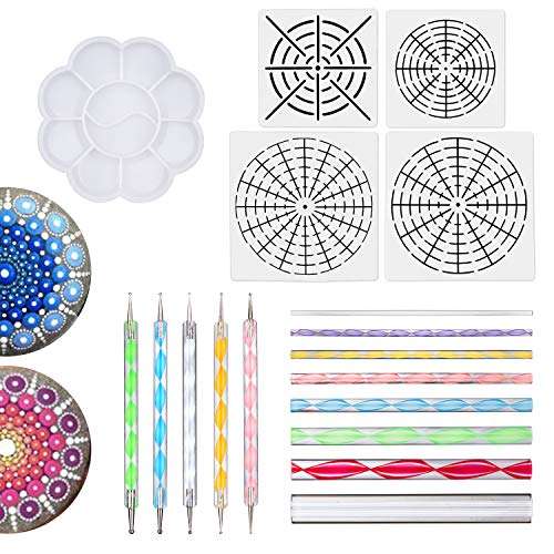 Futohon Mandala Dotting Tools for Rock Painting with Pen Dotting Tools Mandala Stencil Acrylic Dott