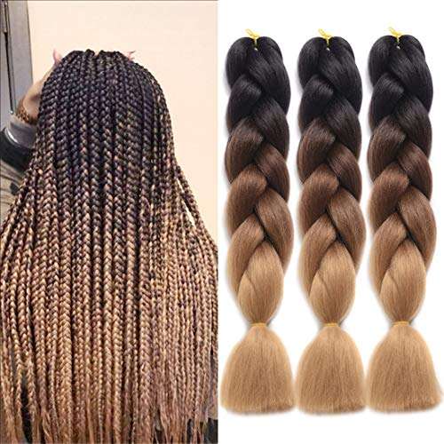 DingDian Braiding Hair Ombre Kanekalon Jumbo Braids Synthetic Braiding Hair 3Pcs/Lot Hair Extension