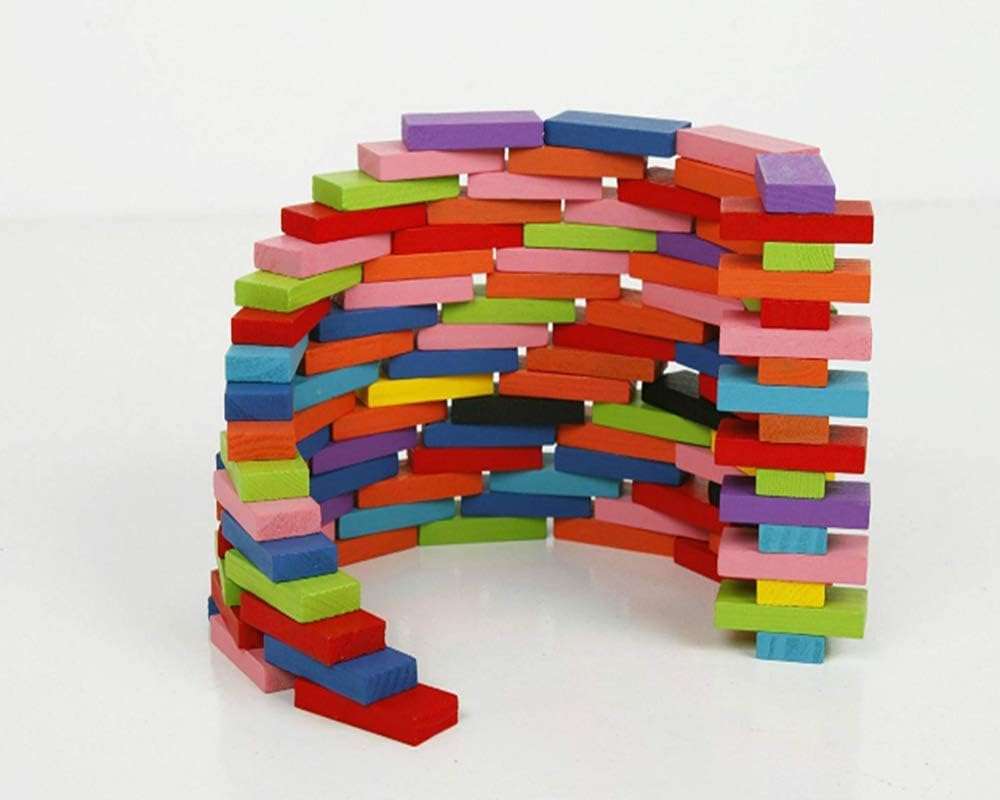 100pcs Wooden Dominos Blocks Set