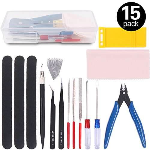 Findfly 15Pcs Gundam Modeler Basic Tools Craft Set Model Tools Kit for Professional Hobby Model Ass