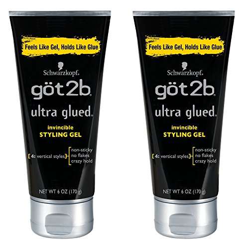 Got2b Ultra Glued Invincible Styling Hair Gel, 6 Ounces (Pack of 2)