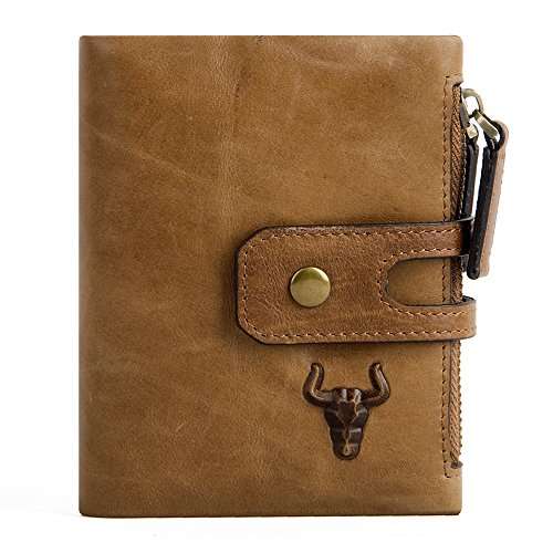 Men's Wallets With Zippers Leather Front Pocket RFID Wallets Mens Leather Wallet Bifold With ..