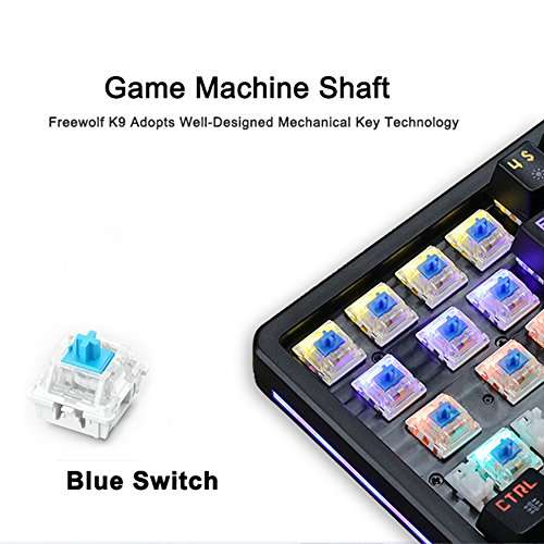 FELiCON One Handed Mechanical Gaming Keyboard RGB LED 9 Kind of Backlit Mode Single Hand Game..