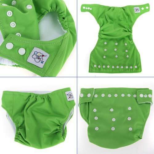 Easyflower 7pcs Adjustable Baby Soft Cloth Diaper Nappy Toddler Dry Cloth Diaper Set(Random C..