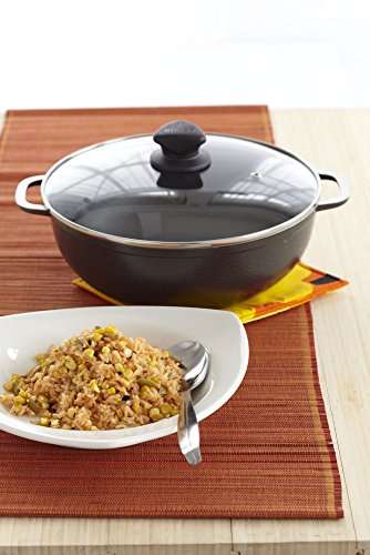 IMUSA USA GAU-86626T Colombian Nonstick Caldero with Porcelain Hammered Finish 4.8-Quart, Dark Gray