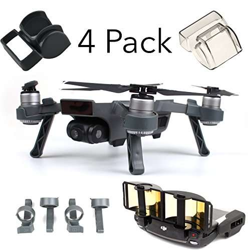 DJI Spark Accessories Set Bundle Combo Lens Cap Hood Sun Shade Camera Cover Protector Landing Gear