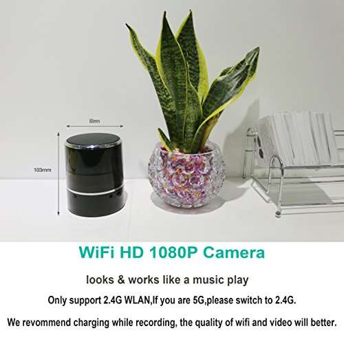 Wifi Spy Camera Bluetooth Music Player Speakers Hidden Camera Wireless HD 1080P With Adjustable ang