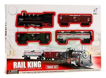 Small size RAIL KING Classical Train Toy Set Locomotive with Light Track Battery Operated