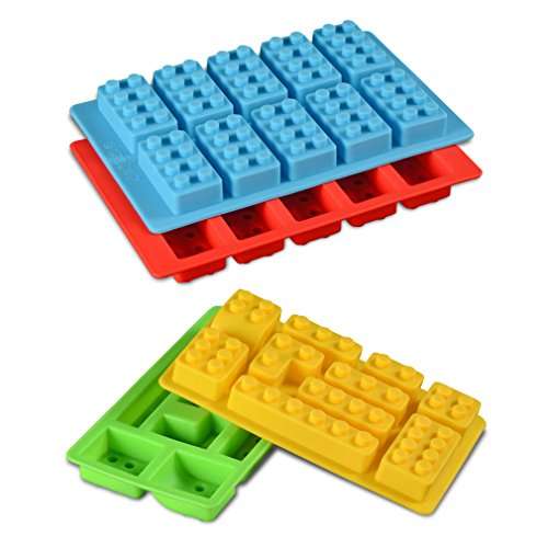 Silicone Candy Molds Chocolate Tray - Ice Cube Molds Building Blocks and Robots for Lego Lovers, Ca
