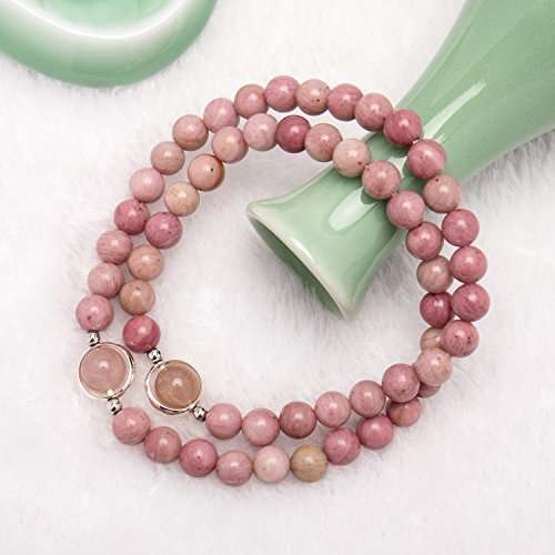 Bivei Premium Natural Genuine Gemstone Round Beads Multi Layer Crystal Bracelets in Gift Box