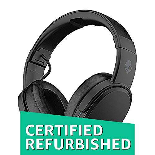Skullcandy Crusher Bluetooth Wireless Over-Ear Headphones with Microphone - (Renewed) (Black)