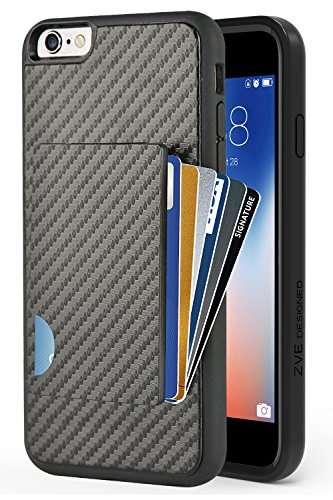 iPhone 6 Plus Wallet Case, iPhone 6S Plus Card Holder Case, ZVEdeng Credit Card Case Grip Cover wit