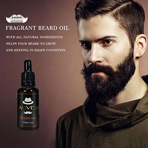 Beard Care Grooming & Trimming Kit 6 in 1 Mens Gifts - Unscented Beard Conditioner Oil, ..