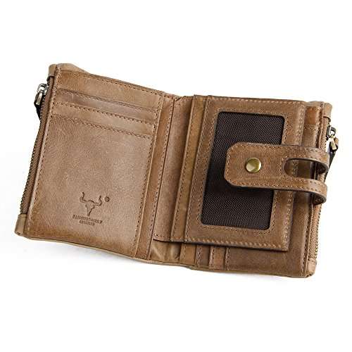 Men's Wallets With Zippers Leather Front Pocket RFID Wallets Mens Leather Wallet Bifold With ..