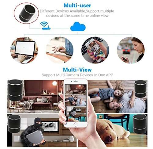 Wifi Spy Camera Bluetooth Music Player Speakers Hidden Camera Wireless HD 1080P With Adjustable ang