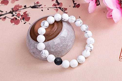 BEDERO Men's Bead Distance Bracelet, Volcano Lava Turquoise Couples Lover Relationship Bracelets