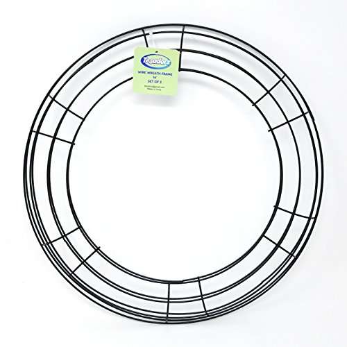 Tesadorz Dark Green Craft Project 14" Wire Wreath Frame (Pack of 2)