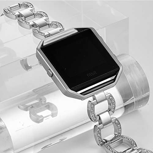 For Fitbit Blaze Bands, Premium Rhinestone Watch Band With Stainless Steel Frame for Fitbit Blaze/F