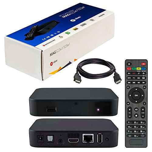MAG 322 W1 IPTV BOX + IN BUILT WIFI + HDMI CABLE + REMOTE + POWER ADAPTER