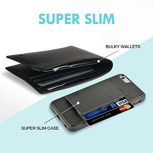 iPhone 6 Plus Wallet Case, iPhone 6S Plus Card Holder Case, ZVEdeng Credit Card Case Grip Cover wit