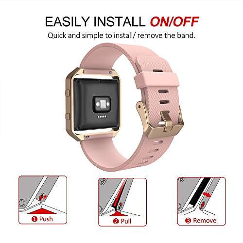 Simpeak Fitbit Blaze Bands with Frame, Simpeak Silicone Replacement Band Strap with Frame Case for