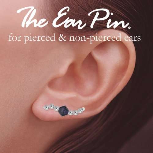 The Ear Pin "Swarovski Elements" Swarovski Crystal Simulated Amethyst Sterling Silver ..