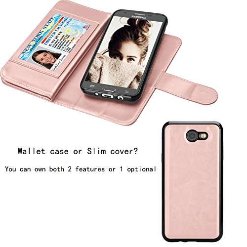 Njjex Galaxy J7 Sky Pro Wallet Case, For Galaxy J7 V /J7 Prime/J7 Perx Case, PU Leather [9 Card Slo