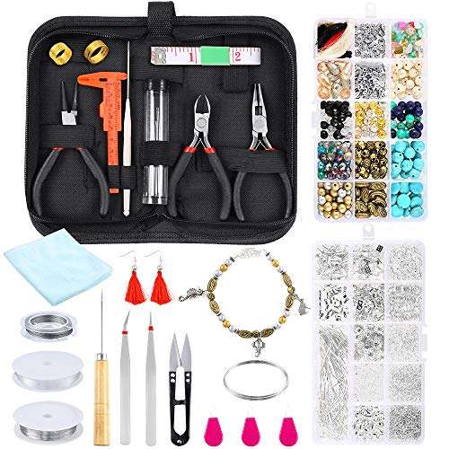 PP OPOUNT 1290 Pieces Jewelry Beading Making Kit Includes Beads, String, Charms, Finding..
