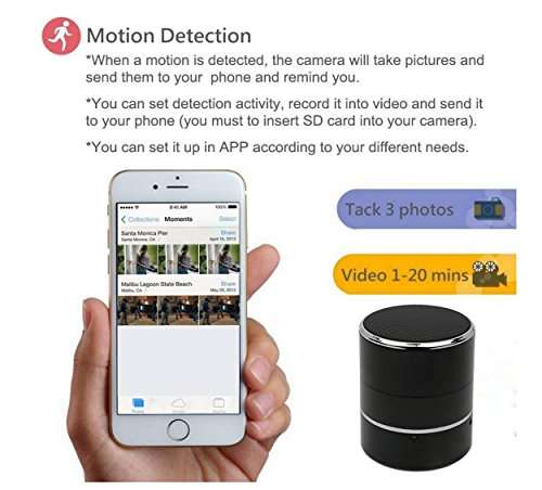Wifi Spy Camera Bluetooth Music Player Speakers Hidden Camera Wireless HD 1080P With Adjustable ang