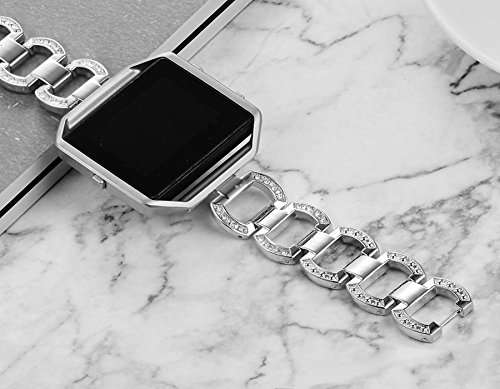 For Fitbit Blaze Bands, Premium Rhinestone Watch Band With Stainless Steel Frame for Fitbit Blaze/F