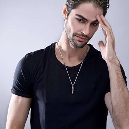 PROSTEEL Skull Bullet Charm Necklace & Pendant,Men/Women,Punk Style,Steampunk,Gothic,Skeleton,Hallo