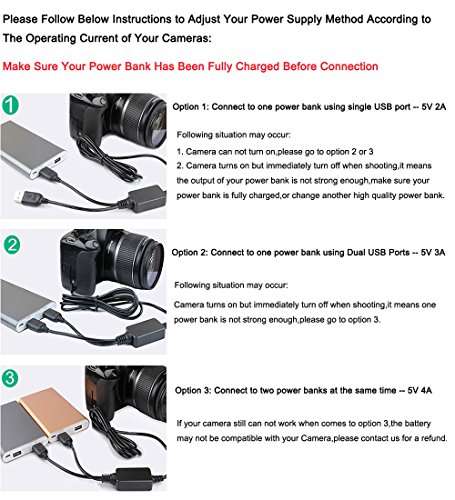 ACK-E8 USB Power Kit AC Adapter Replacement LP-E8 DR-E8 DC Coupler Dummy Battery for Canon EOS 550D