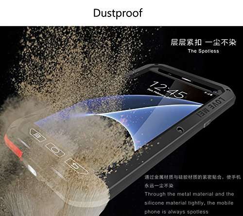 Galaxy S7 Case,bpowe Love Mei sturdy case Gorilla Glass Luxury Aluminum Alloy Protective Metal Wate