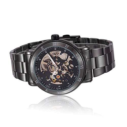 Carrie Hughes Men's Automatic Watch Steampunk Skeleton Mechanical Luminous waterproof Watch
