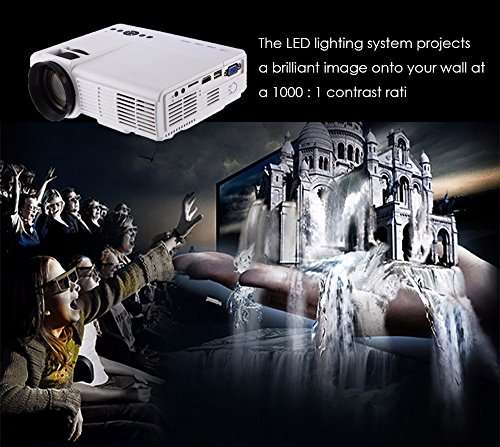 2017 Projector, Dihome Multimedia Video Projector Huge Screen Portable LED Projector Support Up To