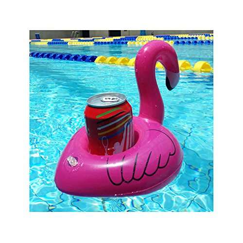 Mirenlife 12 Pieces Thicken Inflatable Flamingo Drink Holders, Inflatable Flamingo Coasters, Floata